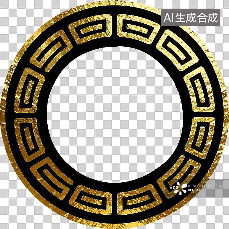【AI数字艺术】国风黑金回字纹图片素材