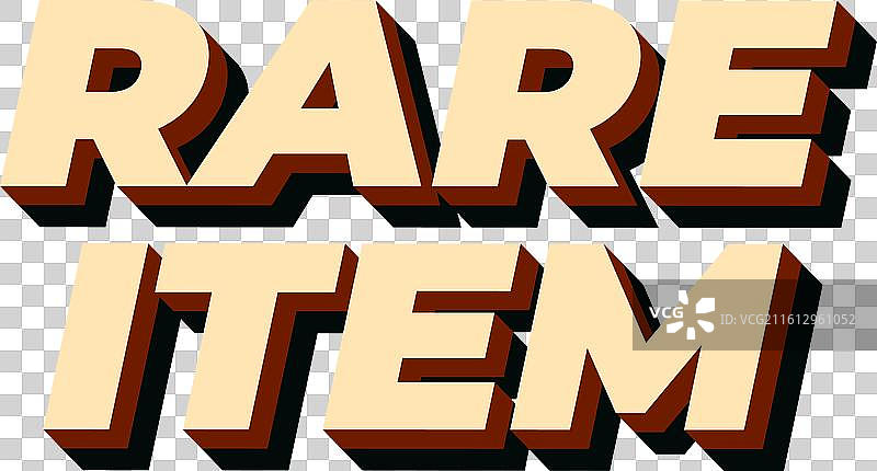 3D风格的稀有物品文字效果，用于印刷广告图片素材