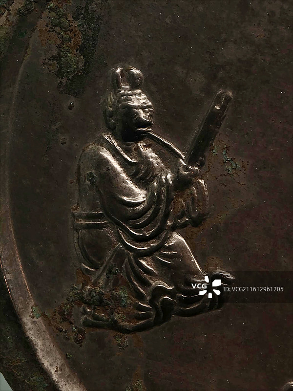 王子乔吹笙引凤葵式铜镜 唐代 中国国家博物馆藏图片素材