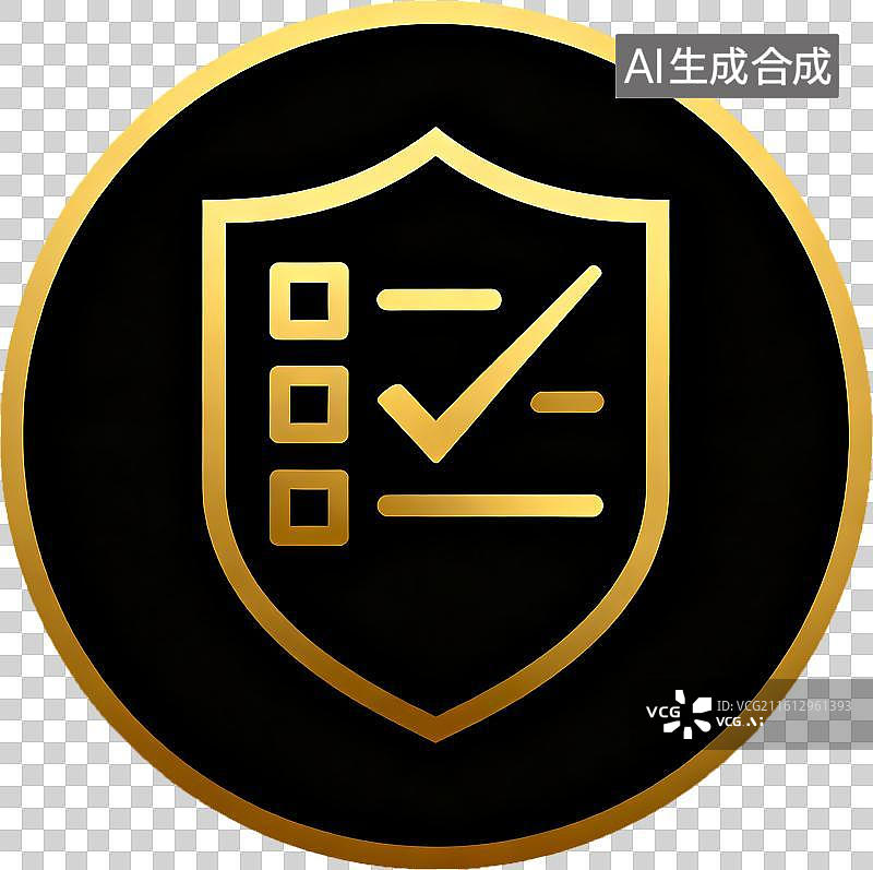 【AI数字艺术】黑金奢华盾牌标准图片素材