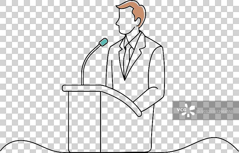 手绘风格的会议演讲者图片素材