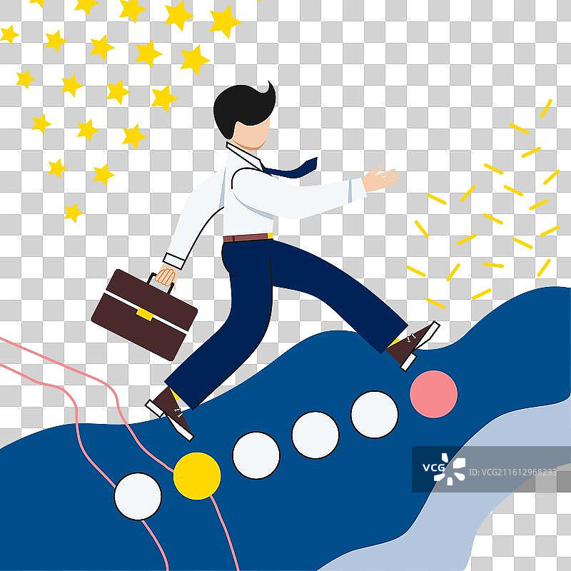 抽象风格的男人走上职业阶梯图片素材