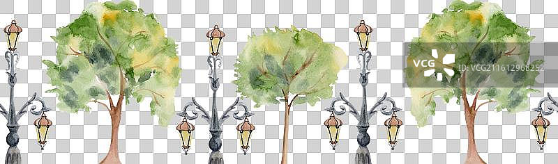 欧洲老城街道，有路灯图片素材