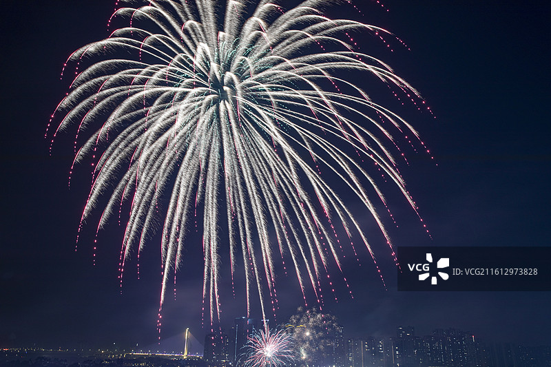 佛山市半月岛跨年夜烟花秀图片素材