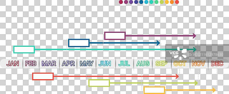 项目时间计划商务模板，包含4个部分图片素材