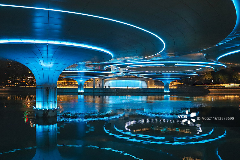 成都交子公园人行桥图片素材