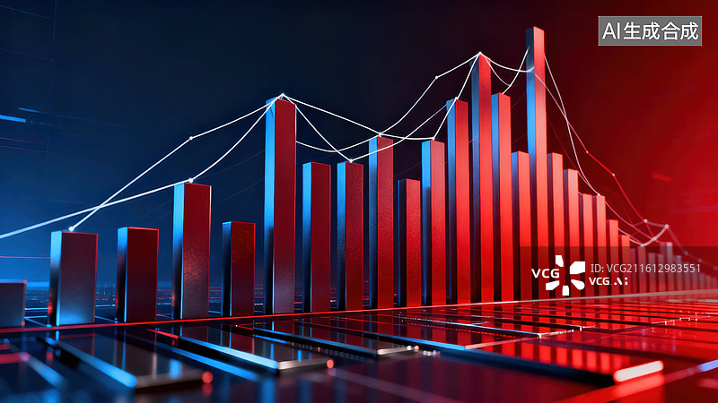 【AI数字艺术】数据图表趋势分析图图片素材