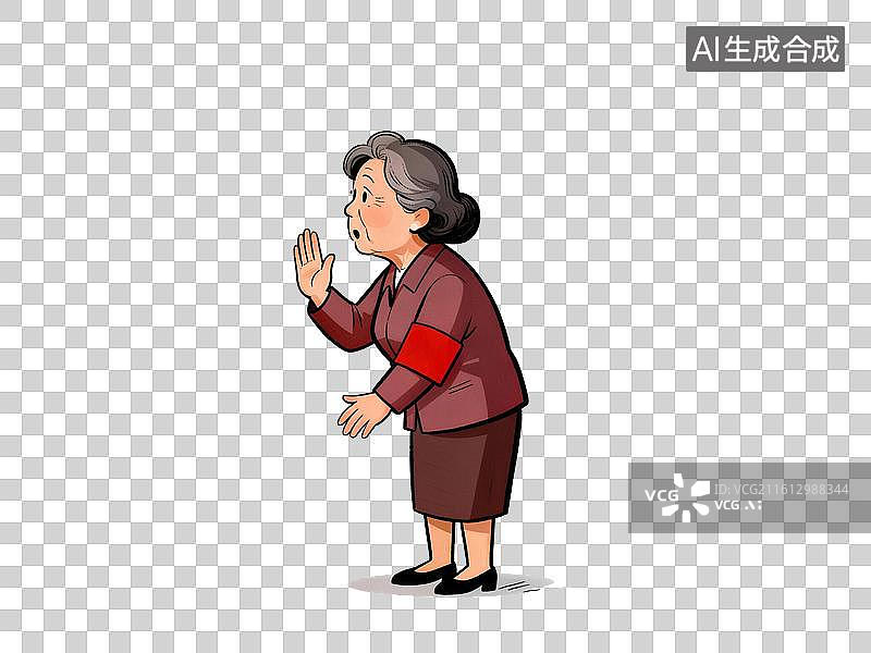 【AI数字艺术】居委会大妈劝说漫画图片素材