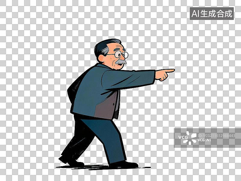 【AI数字艺术】指向或指责对方的老年人图片素材