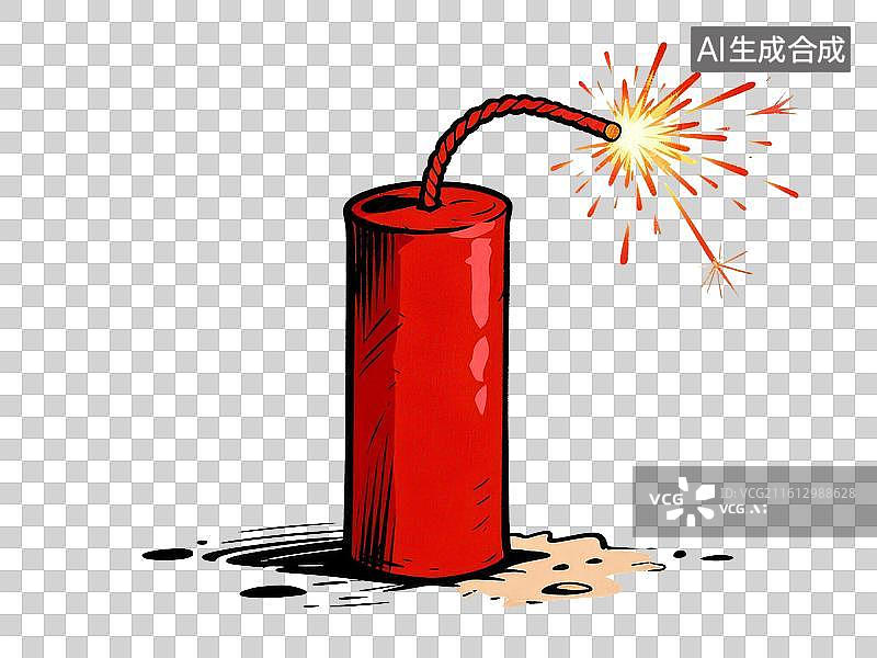 【AI数字艺术】红色正在燃放的鞭炮图片素材