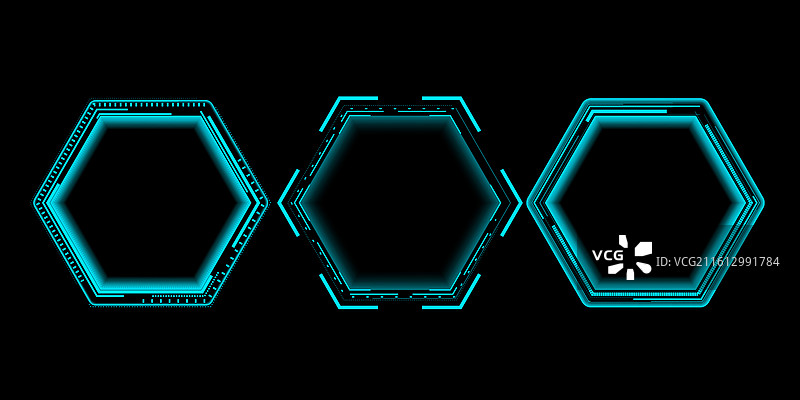 六边形科技框图片素材