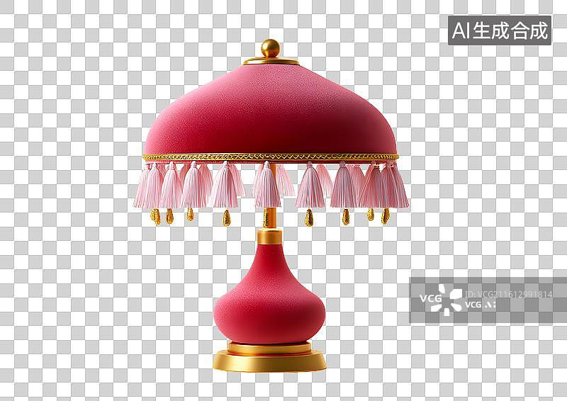 【AI数字艺术】一盏红色的台灯图片素材