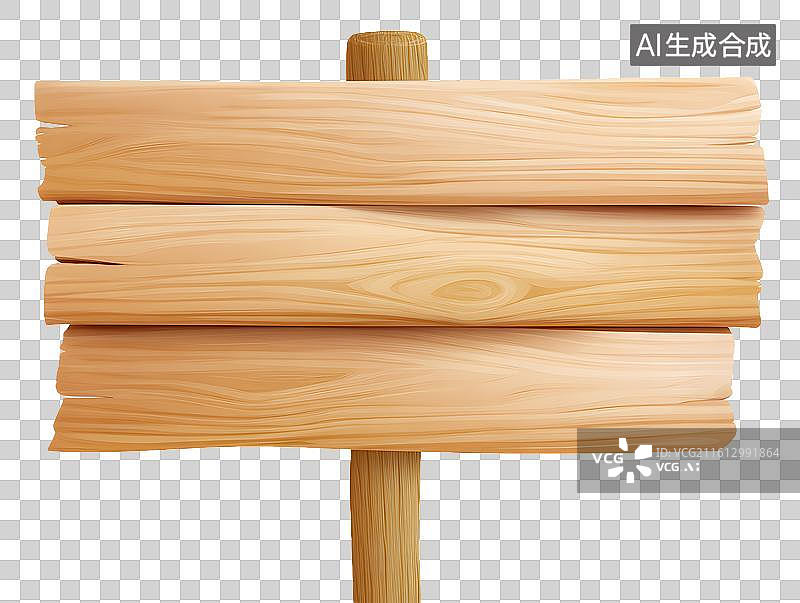 【AI数字艺术】卡通木制展示牌图片素材