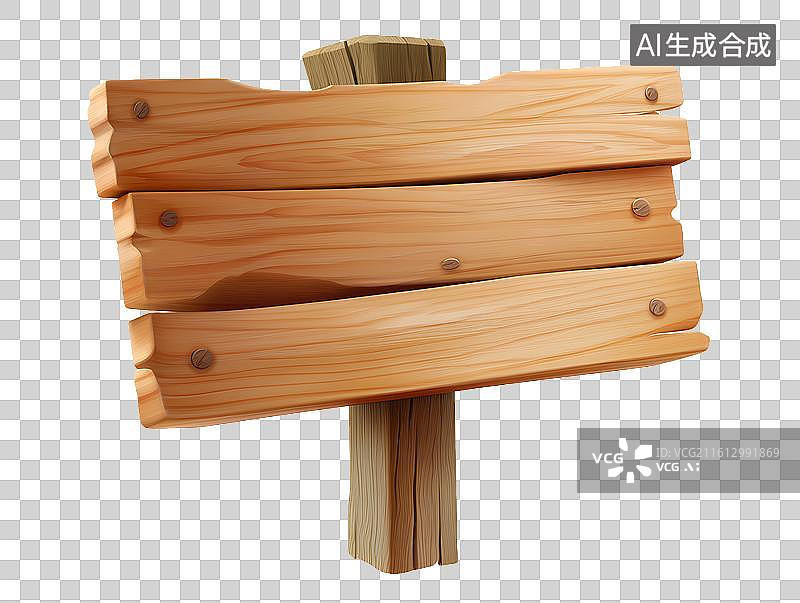【AI数字艺术】卡通木制展示牌图片素材