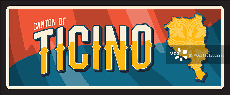 瑞士提契诺州旅行牌照图片素材