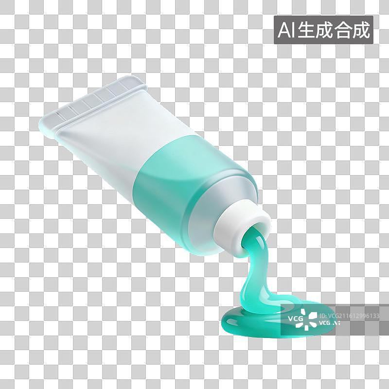 【AI数字艺术】3D磨砂玻璃材质教育主题美术课颜料管水彩水粉丙烯油画元素图片素材