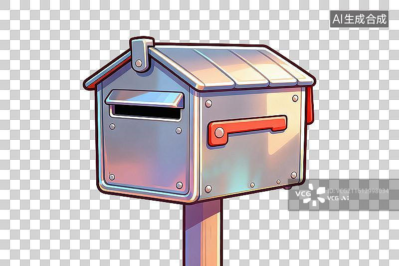【AI数字艺术】卡通风格，户外信箱PNG格式的免扣元素图片素材