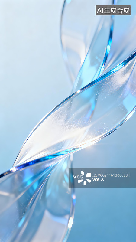 【AI数字艺术】透明螺旋光带抽象图案图片素材