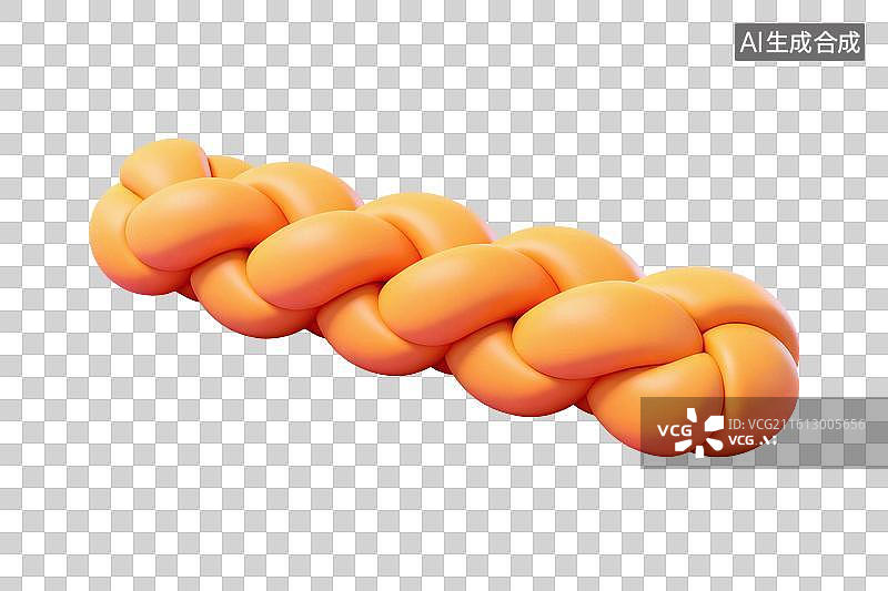 【AI数字艺术】卡通风格，一根美味的麻花PNG格式的免扣元素图片素材