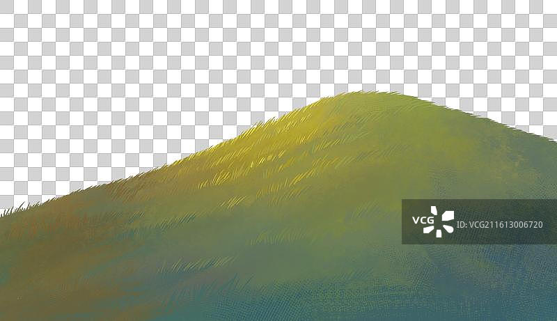 长满绿色草地的山坡图片素材