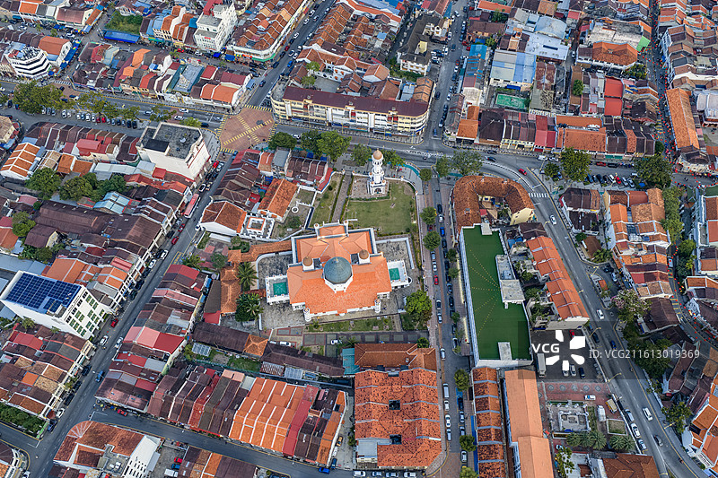 马来西亚槟城城市风景航拍图片素材