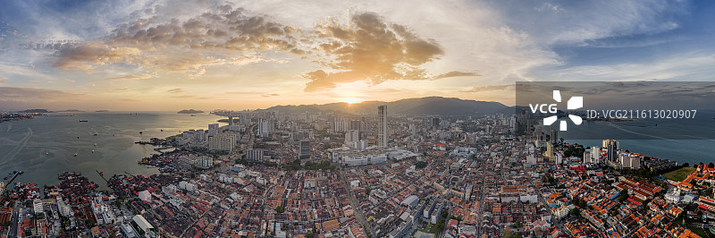 马来西亚槟城城市风景航拍图片素材