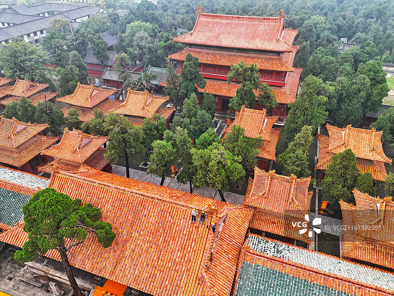 航拍山东济宁曲阜三孔景区图片素材