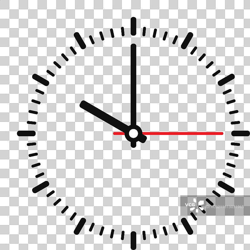 白色背景上的模拟时钟图片素材