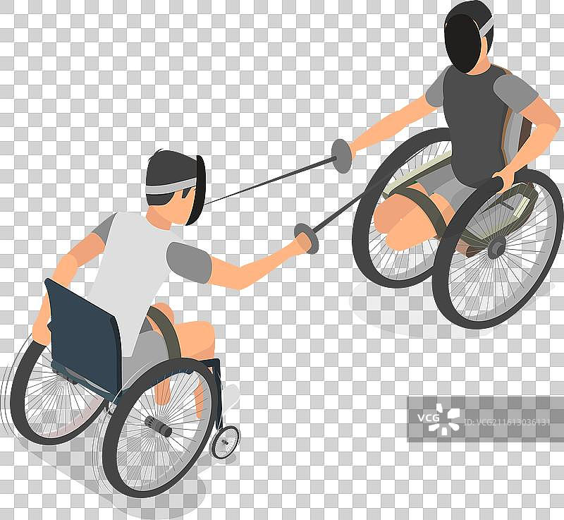 残奥会物品的3D等距平面集合图片素材