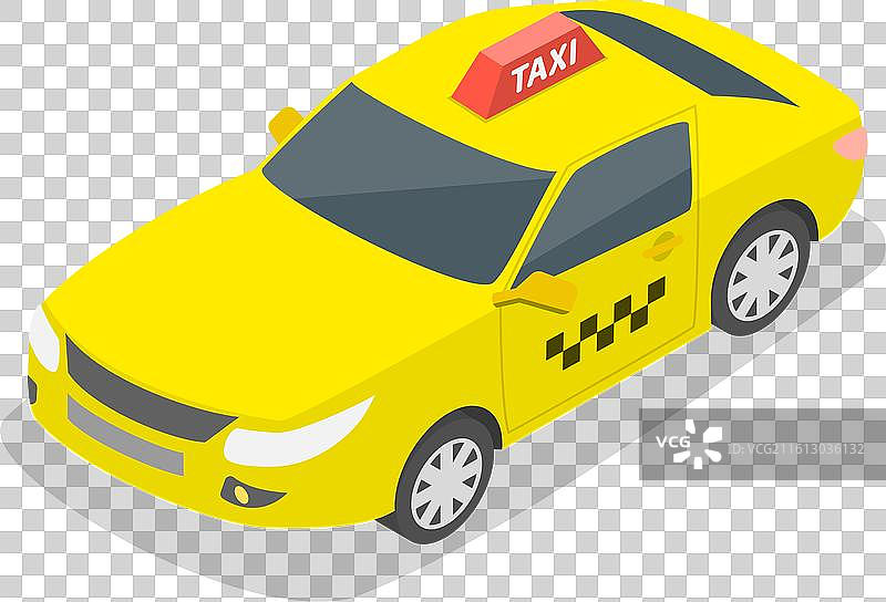 3d等距平面出租车图片素材
