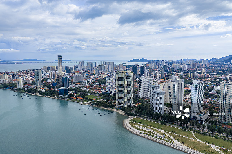 马来西亚槟城城市风景航拍图片素材