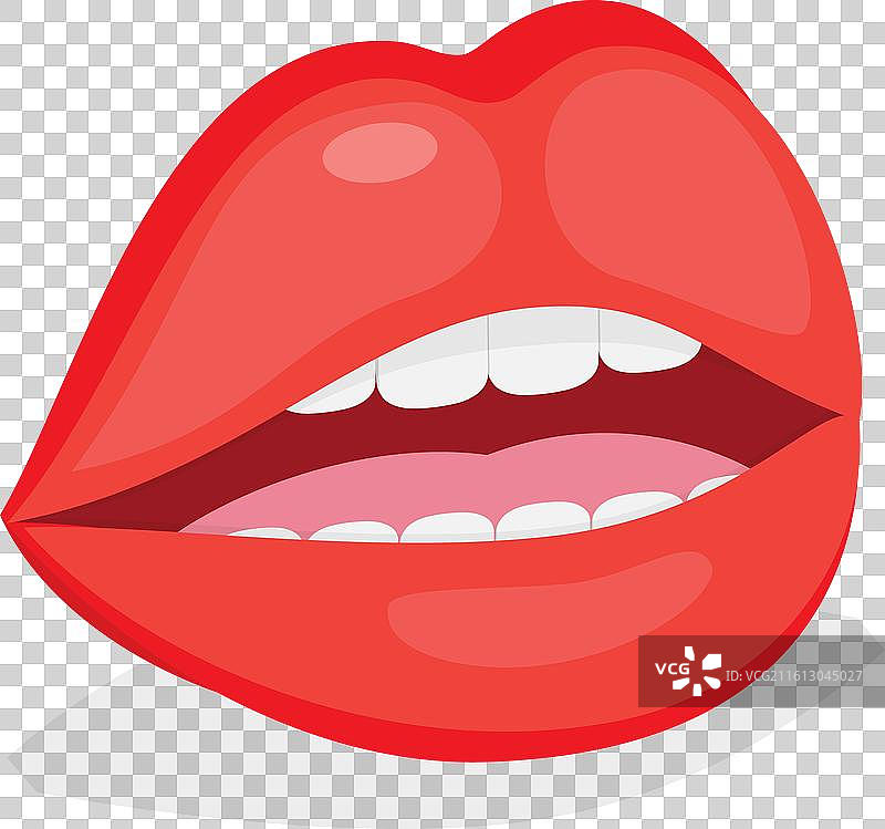 3D等距扁平化女性嘴唇图标集图片素材