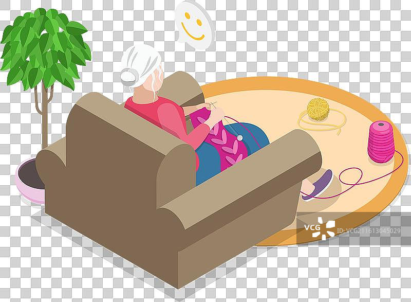 3d等距平面图的老年人图片素材