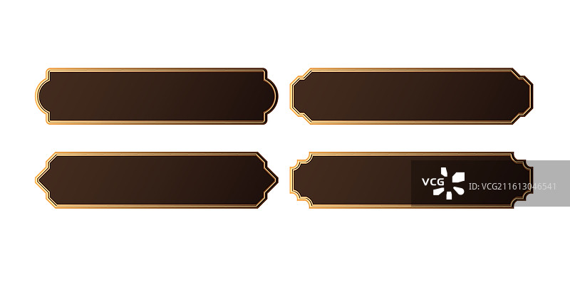 华丽黑金边框元素图片素材