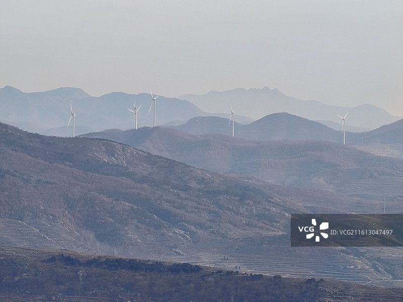冬天元旦，莒县梁甫山山脊最美风景线图片素材