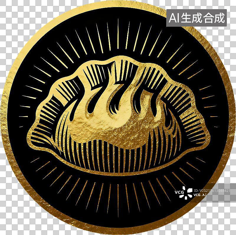 【AI数字艺术】黑金饺子标签图片素材