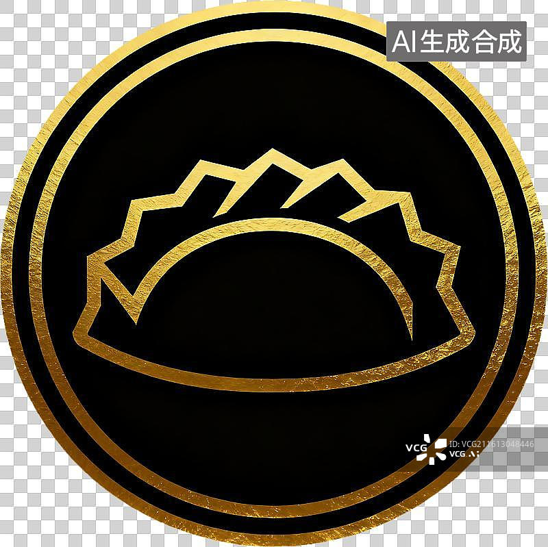 【AI数字艺术】黑金饺子标签图片素材