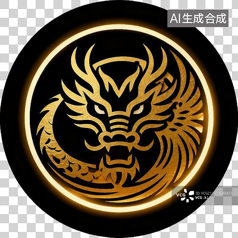 【AI数字艺术】黑金龙纹图片素材