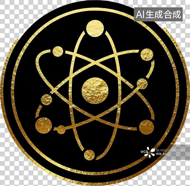 【AI数字艺术】黑金生物化学科学研究标志图片素材