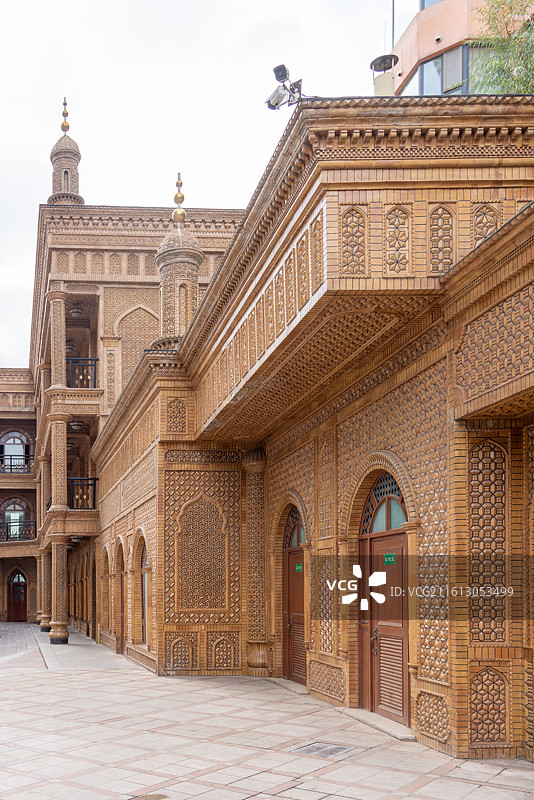 青海西宁南关清真寺阿拉伯伊斯兰风格建筑图片素材