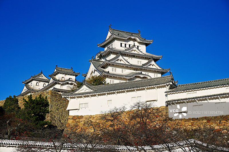 日本兵库县姬路市，姬路城图片素材