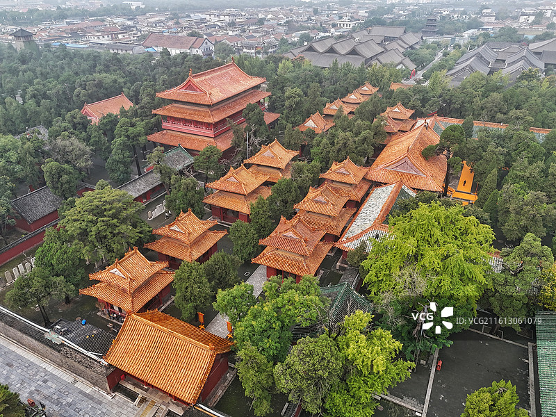 航拍山东济宁曲阜三孔景区图片素材