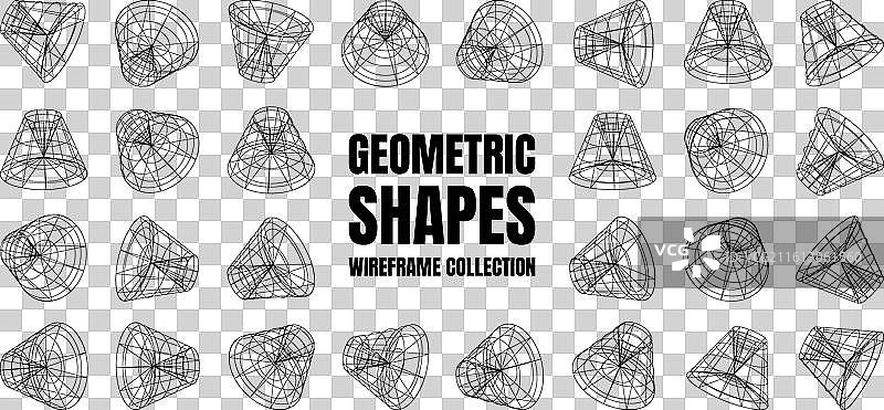 线框透视网格状几何图形图片素材