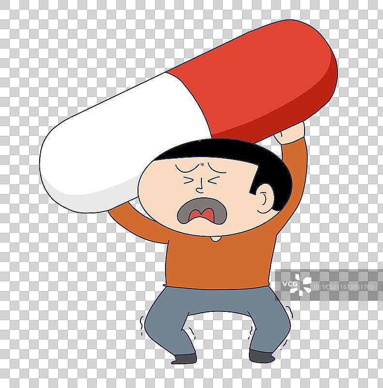 举着胶囊药物的人物图片素材