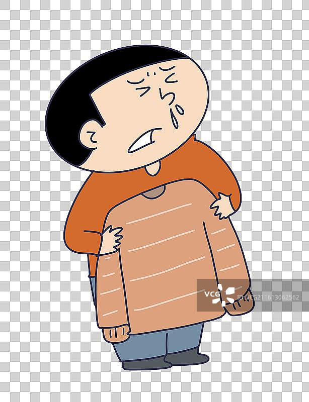 拿着衣服感冒流鼻涕的人物图片素材