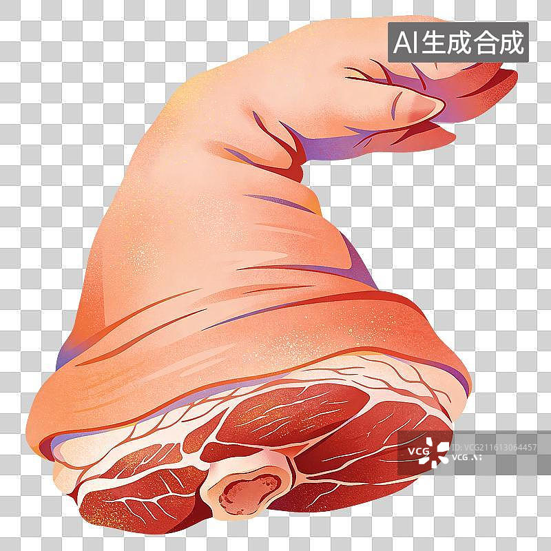 【AI数字艺术】猪肘子食物插画图片素材