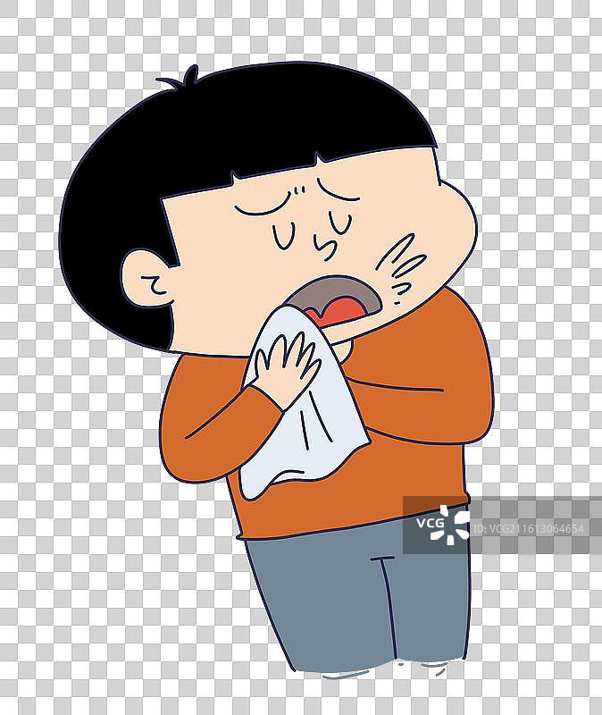 咳嗽，喷嚏。流感儿童图片素材