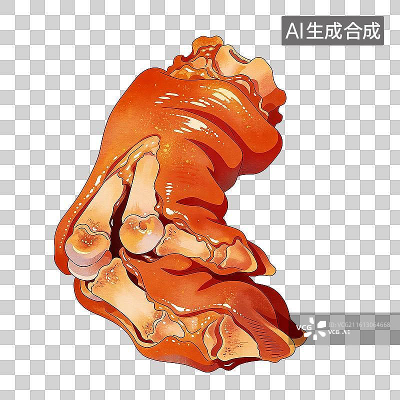 【AI数字艺术】卤味猪脚插画图片素材