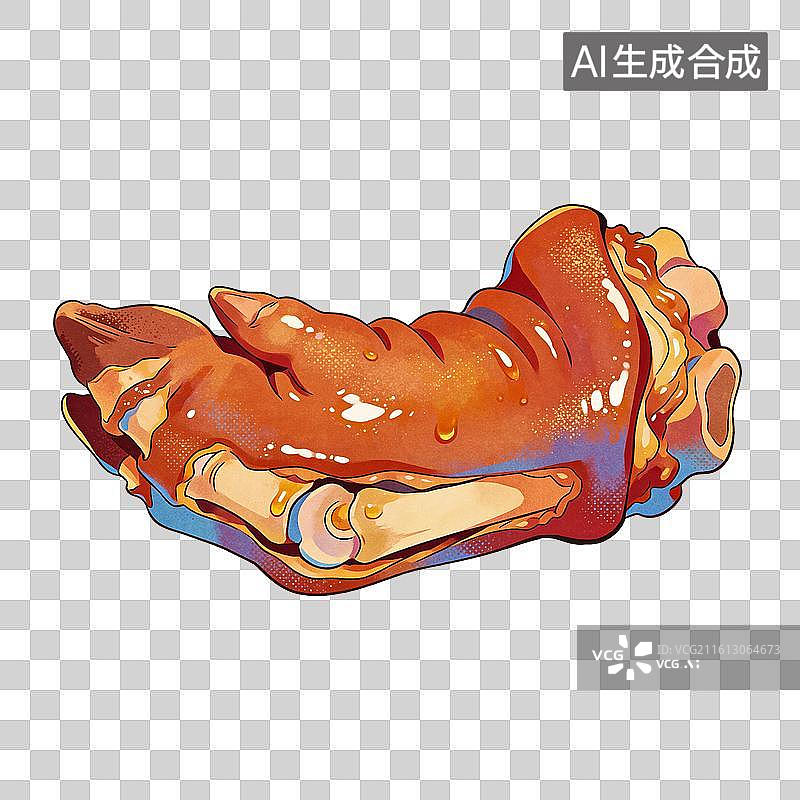 【AI数字艺术】卤味猪脚插画图片素材