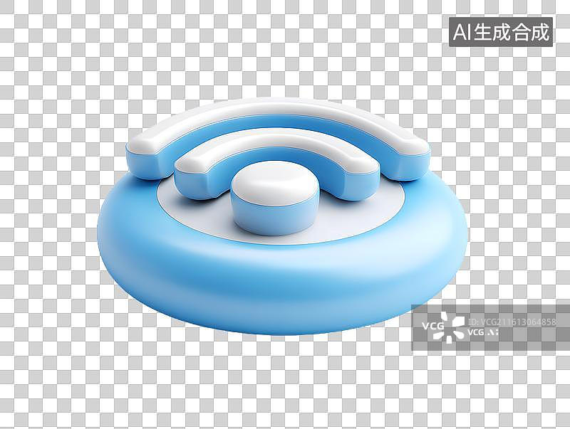 【AI数字艺术】3D卡通无线网络信号图标图片素材